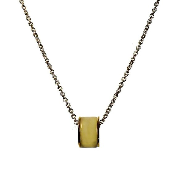 ivory Tube and Goldtone Chain necklace - Picture 1 of 3